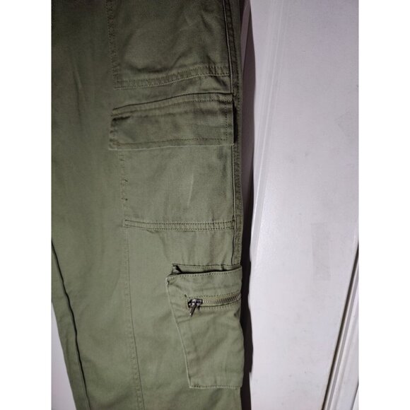Cali 1850 Juniors Olive Green Cargo Zippered-Pocket Straight Leg Pants 9 NWOT - Picture 5 of 9